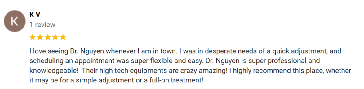 Chiropractic Carrollton TX Testimonial