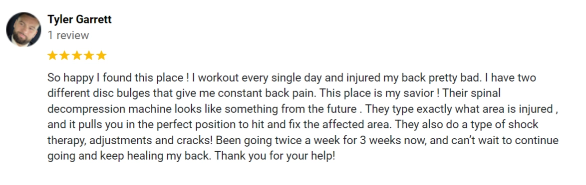 Chiropractic Carrollton TX Testimonial