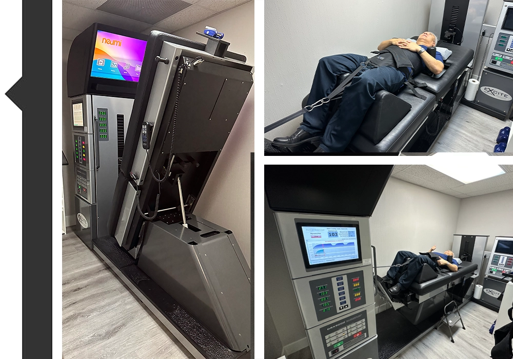 Chiropractor Carrollton TX Hoa Nguyen With DRX9000 Machine Decompression Grid