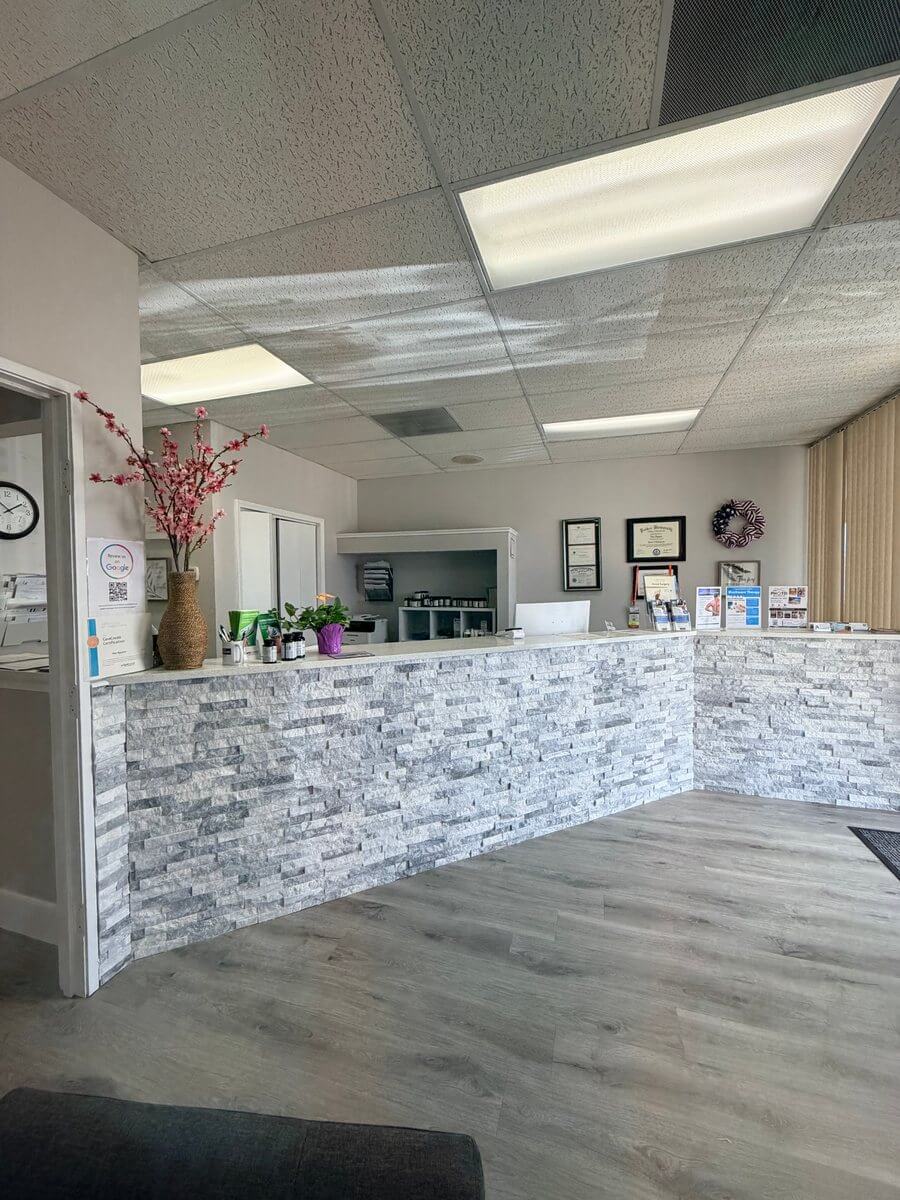 Reception area at Dallas Spine Center