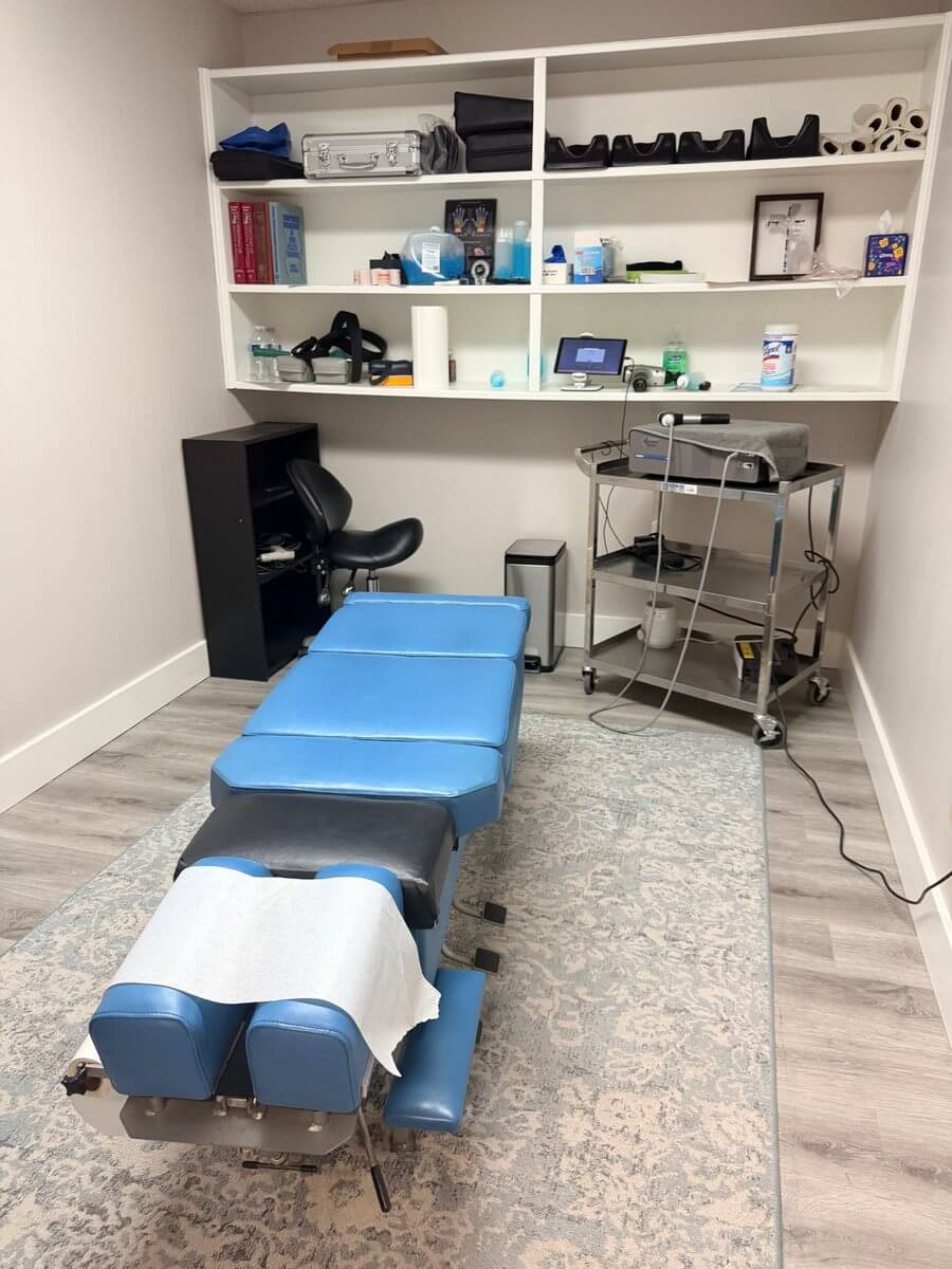 Chiropractic treatment room at Dallas Spine Center