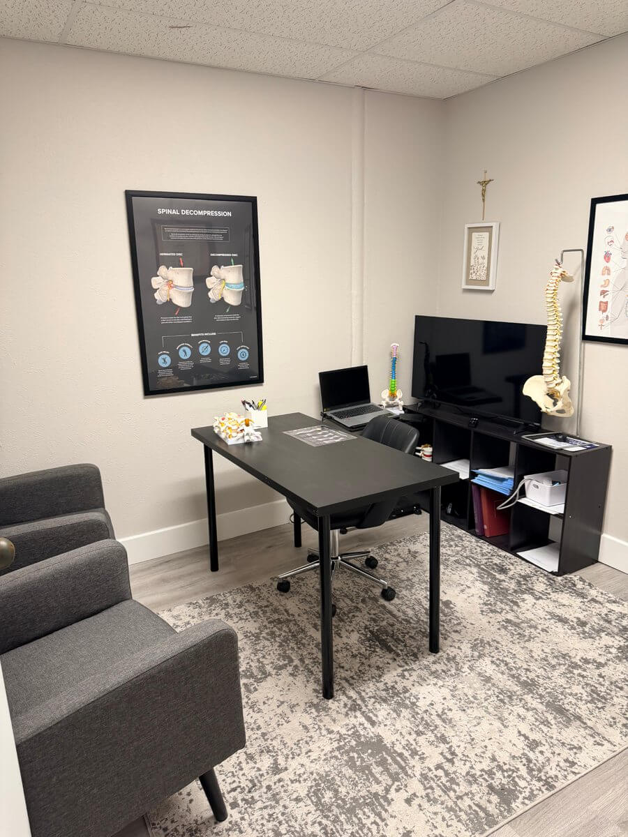 Consultation room at Dallas Spine Center