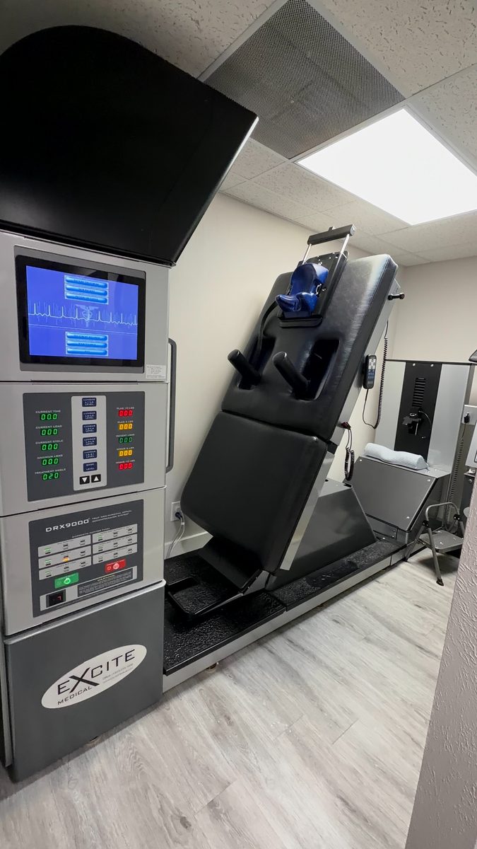 DRX9000 spinal decompression machine at Dallas Spine Center in Carrollton, TX